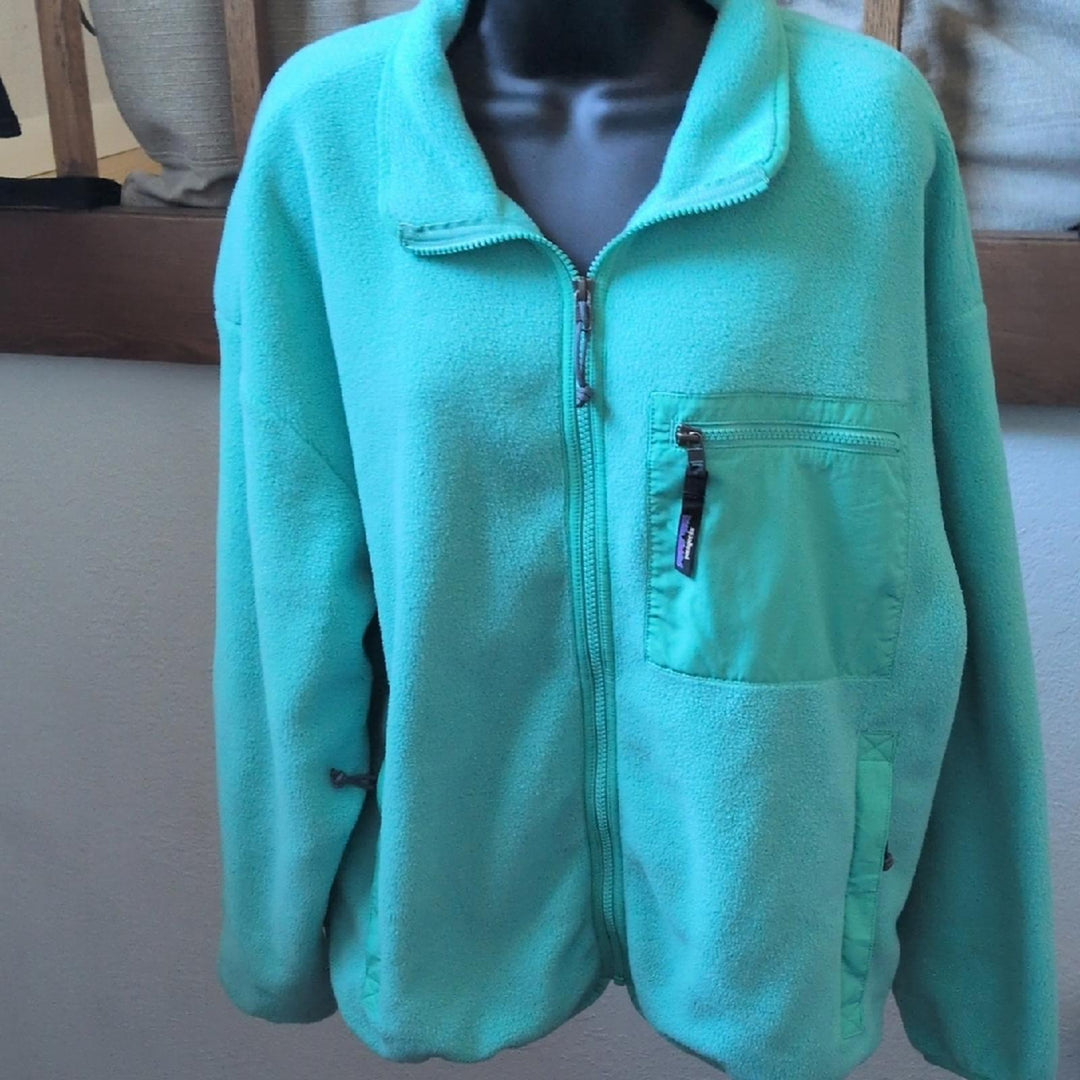 Vintage Patagonia Teal Zip Up Synchilla Fleece - Large