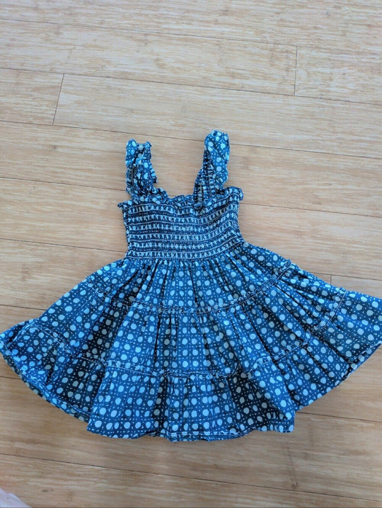 Hill House Tiny Ellie Nap Dress In Blue Trellis - 18-24