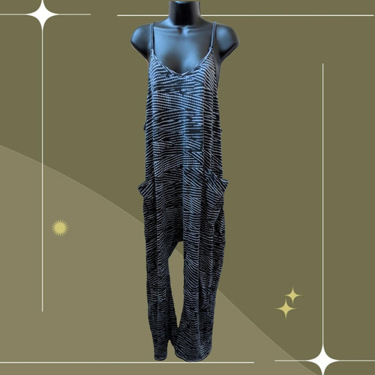 Free People Movement Hot Shot Onesie In Rare Black And White Print - Medium