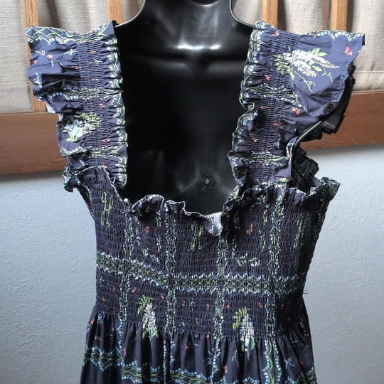 Hill House Home Ellie Patchwork Floral nap Dress In Navy - XXL
