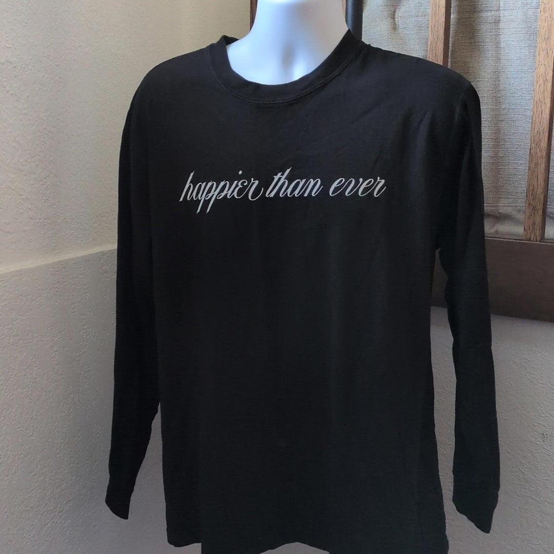 Billie Eilish Happier Than Ever Long Sleeve Black Tour Tee - Large