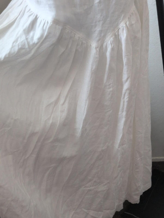 Dissh Lexi Midi Linen Dress In White - US 12