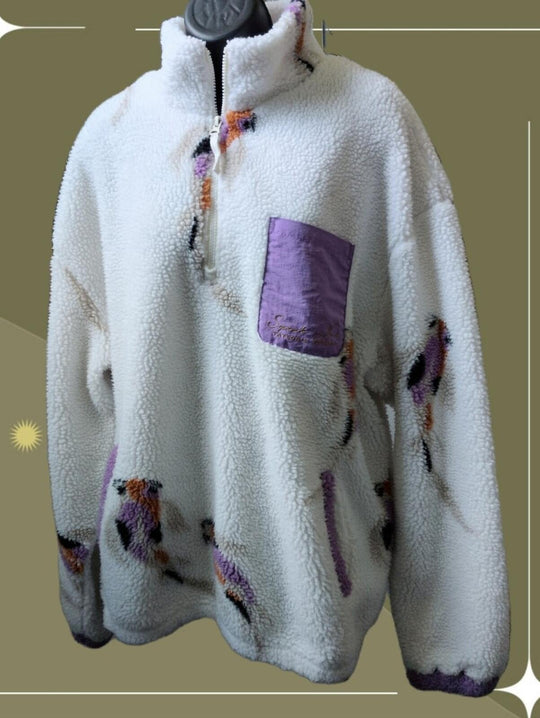 Taylor Swift Speak Now Koi Fish Quarter Zip Sherpa Sweater - 2XL