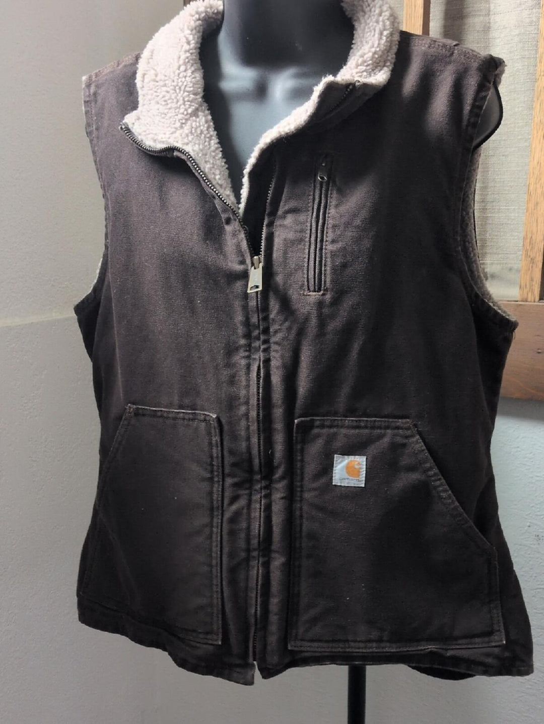 Carhartt Dark Brown Duck Canvas Vest - Medium
