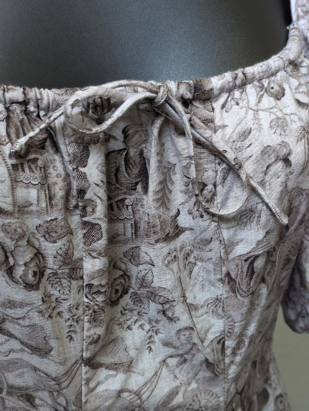 Selkie The Day Dress in the Milkmaid Brown Toile Cotton -XS
