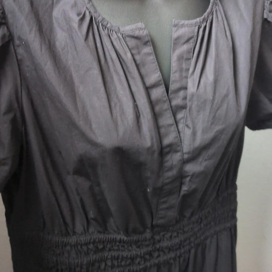 Quince Tiered Organic Cotton Maxi Dress In Black - Medium