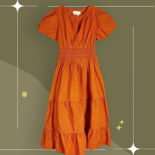 Quince Tiered Organic Cotton Midi Dress - Small