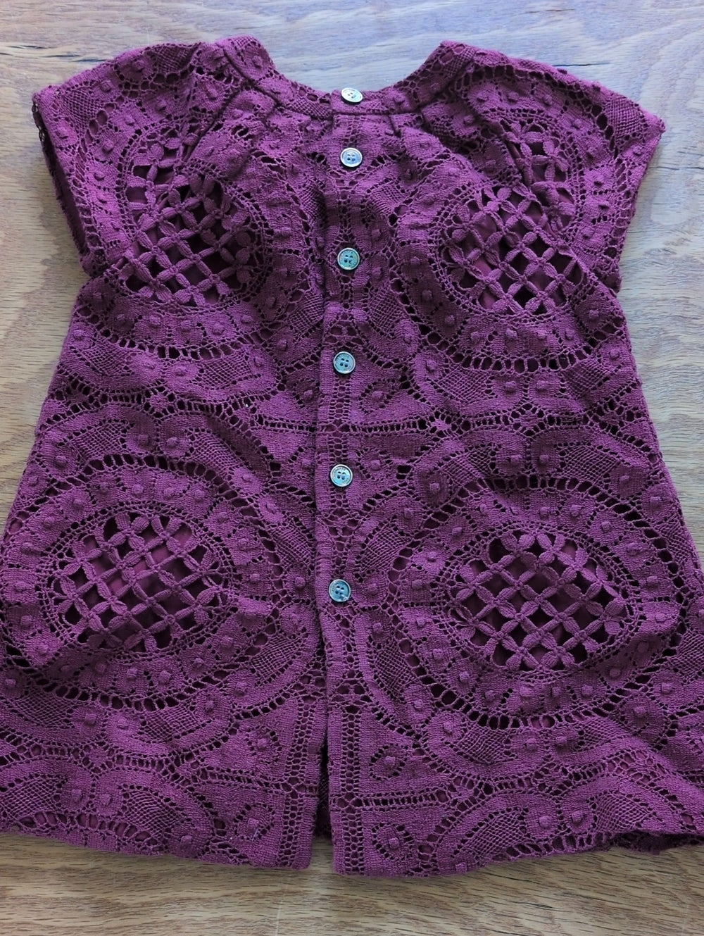 Burberry Lace Burgundy Dress - 6 Mo