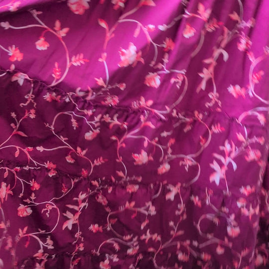 Hill House Home Ellie Nap Dress In Botanical Burgundy Floral - Extra Small