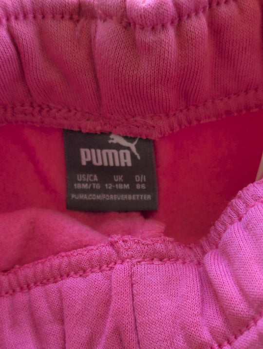 Girls Pink Puma Sweatpants Size. 6-12 Mo