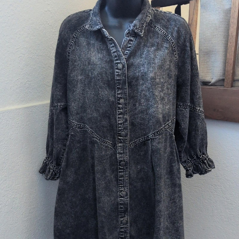 We The Free Hannah Oversized Denim Mini Dress - XS