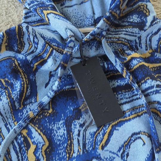 Twenty Montreal Crystal Azurite Hyper Reality Knit hoodie Atlantic Blue - Medium