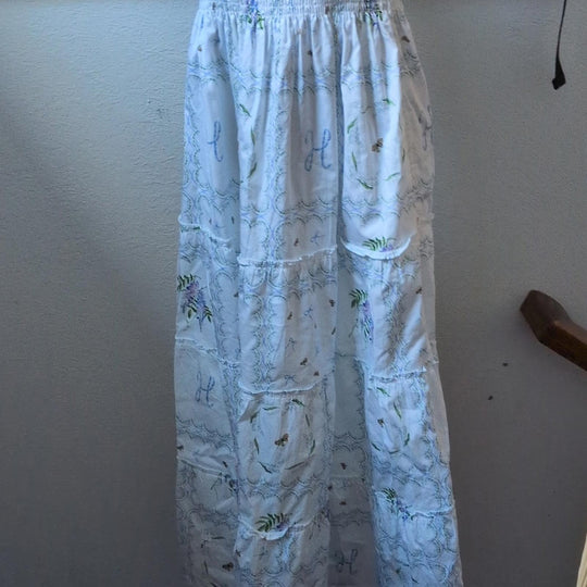 Hill house Home Ellie White Patchwork Floral Midi Dress - Small