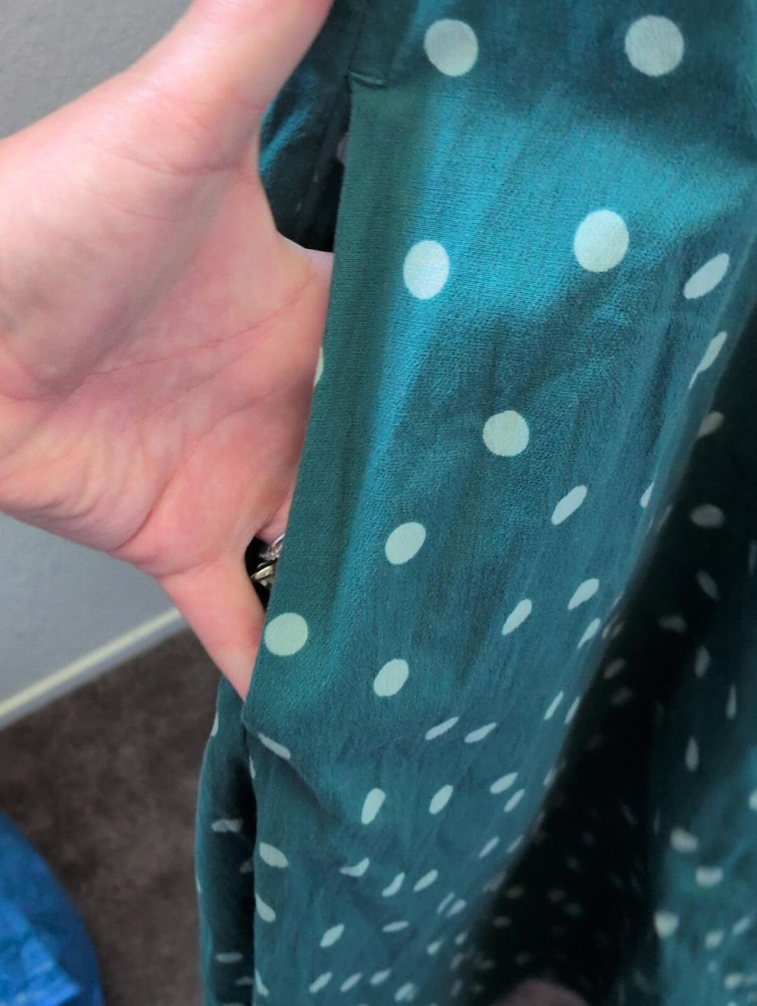 Abercrombie And Fitch Mila Dot Dress In Teal/ Green - XXL