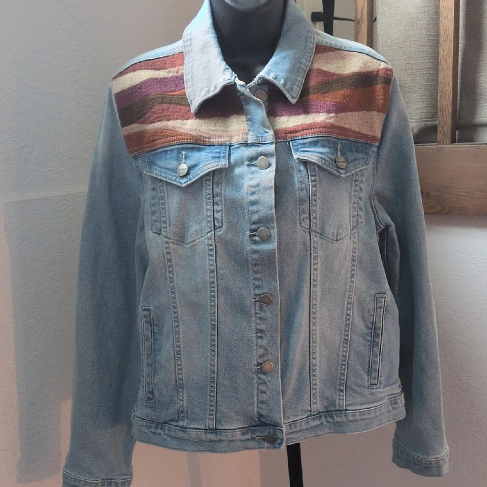 Driftwood Arizona Sunset Embroidered Jean Jacket - Large