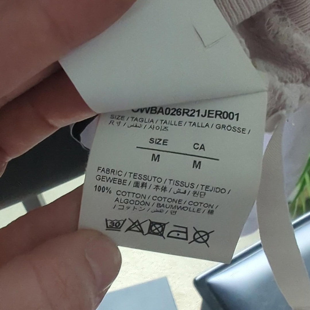 Off white cropped crew sweater
