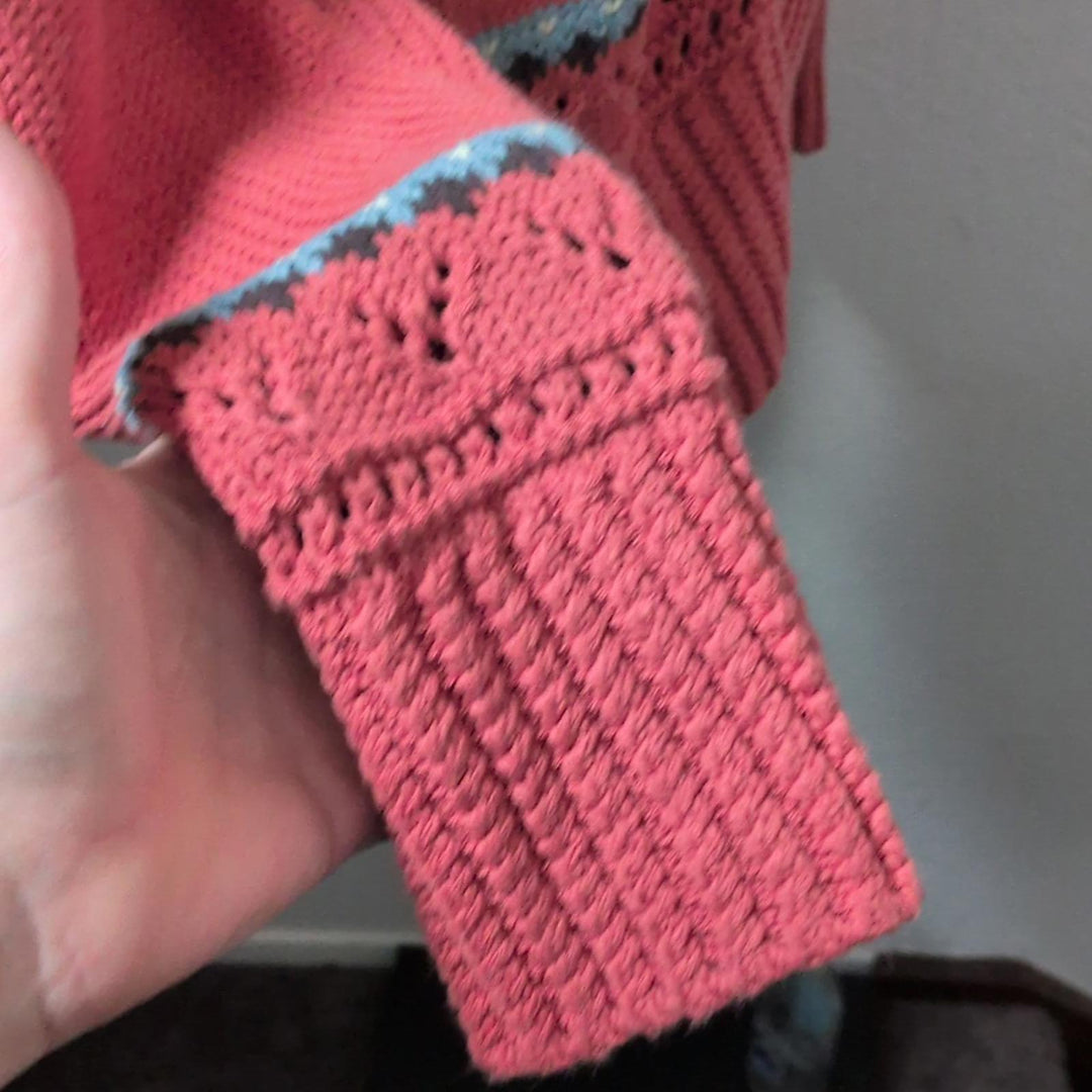 LL Bean Signature Fair Isle Fisherman Sweater In Ducks - Small Petite