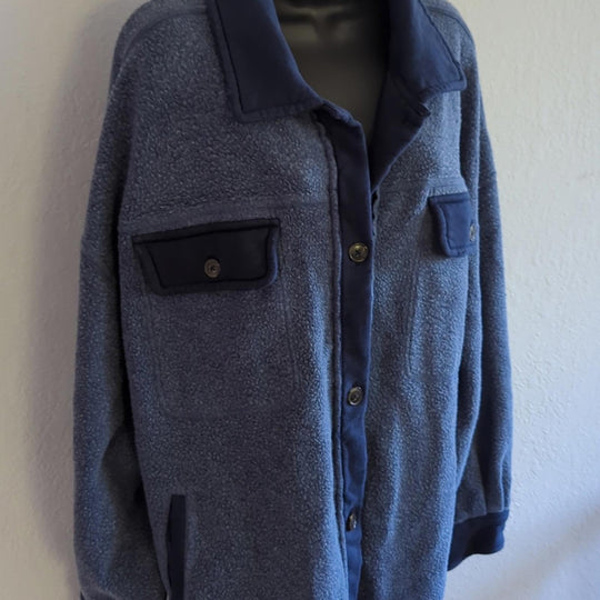 Free People Blue oversized ruby shacket