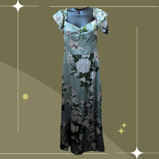 Reformation Sianna Silk Dress In tarragon - US 4