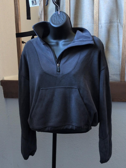 Lululemon Brushed Softstreme Ribbed Half Zip Gray - US 6