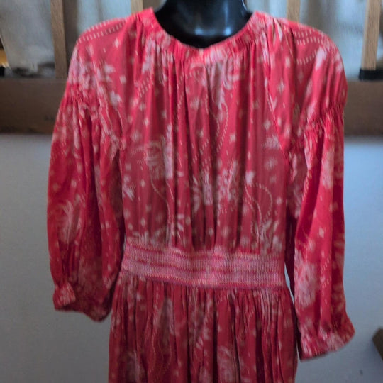 Golden Hour Maxi Dress In Cayenne And Pink - Small