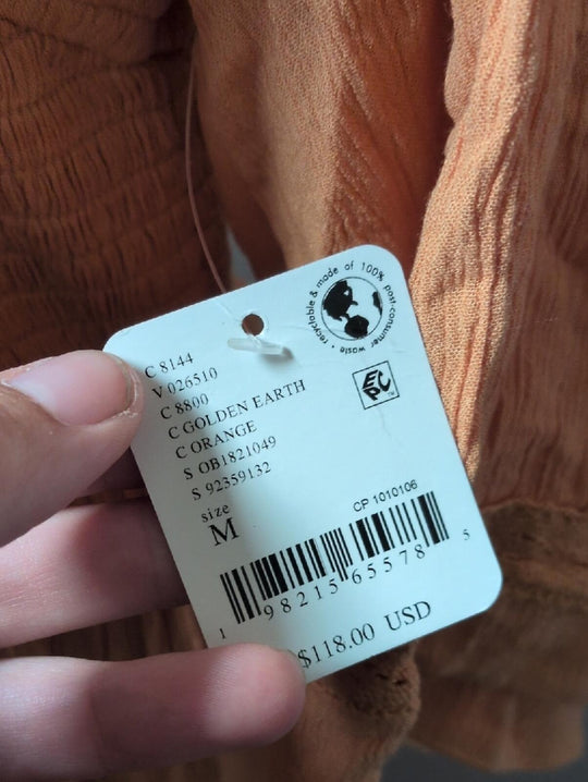 Free People Free Est Maxi Dress In Golden Earth Orange - Medium