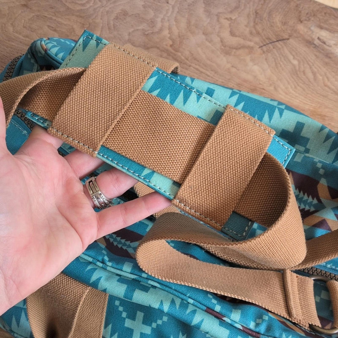 Pendleton Teal Aztec Printed Duffle Bag