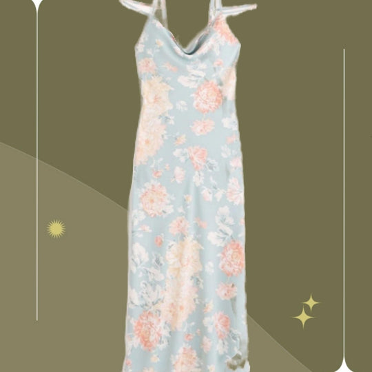 Abercrombie And Fitch Cowl Neck Pastel Floral Maxi Dress - Large