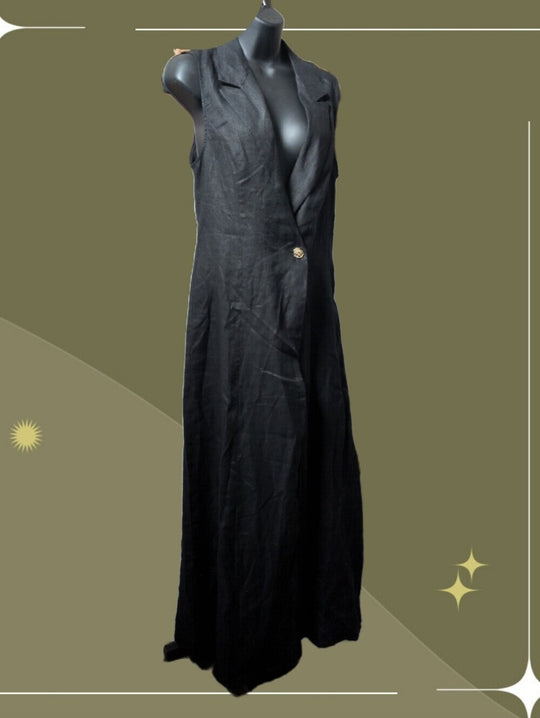 Dissh Cora Black Linen Dress Size US 6