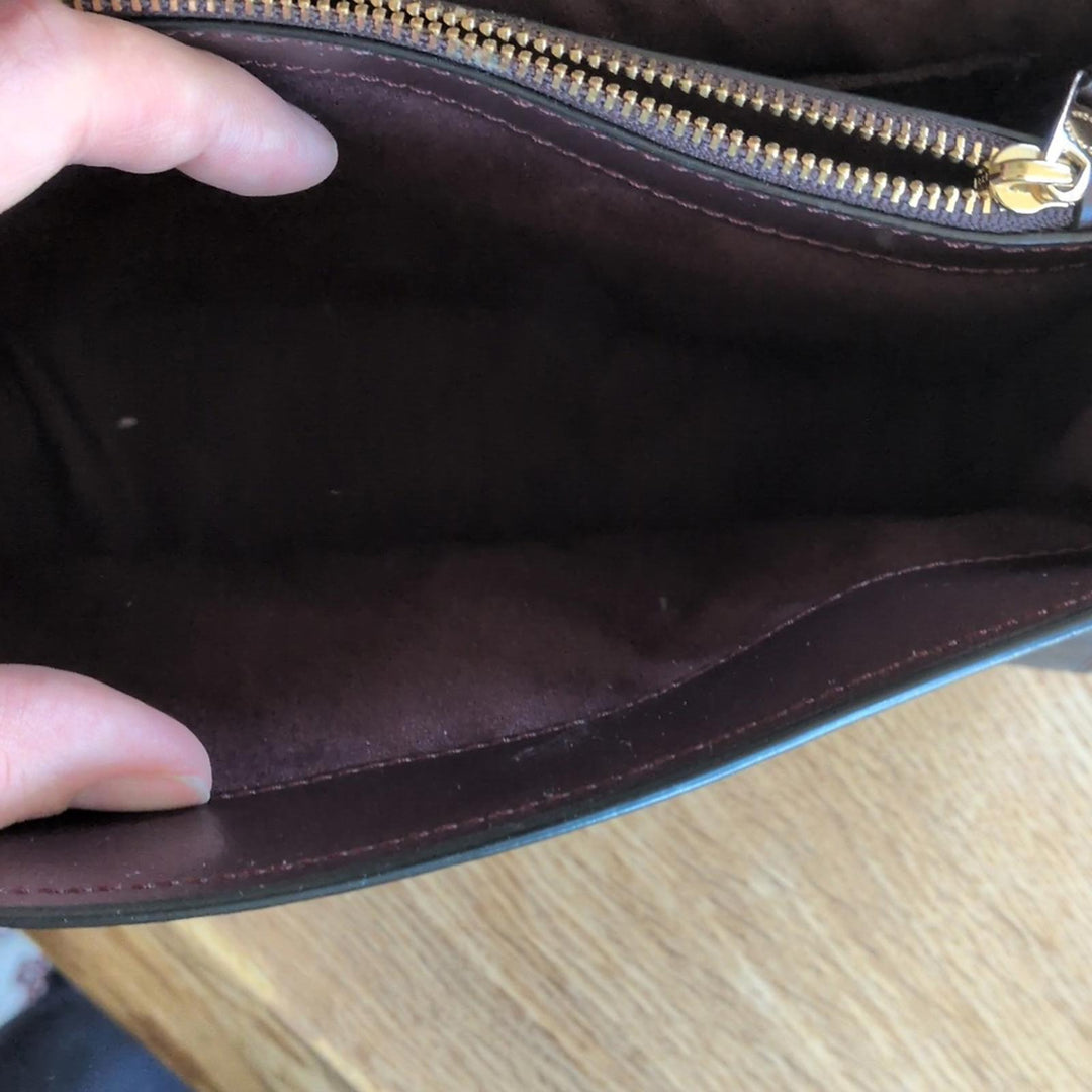Coach Tilly Top Handle Purse With Dark Signature Print Bottom