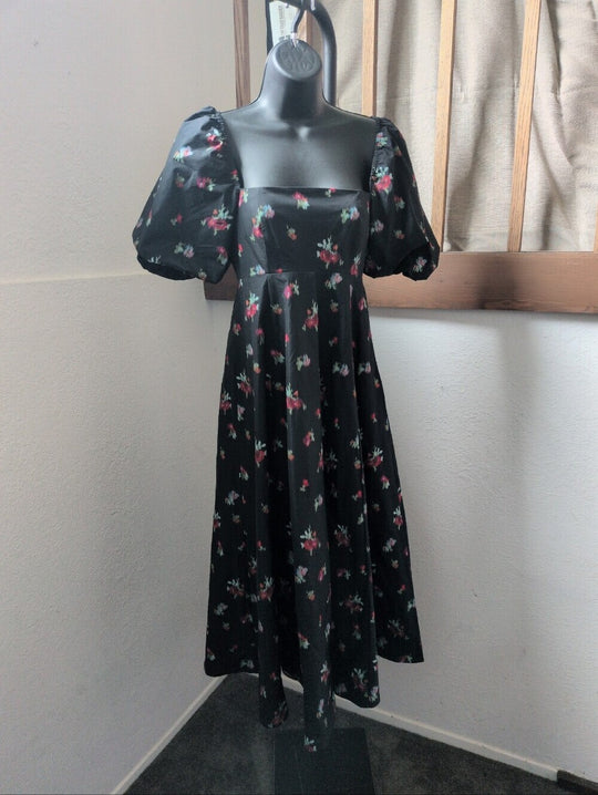 Hill House Matilda Ikat Floral Midi Dress - XS