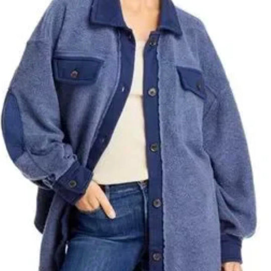 Free People Blue oversized ruby shacket