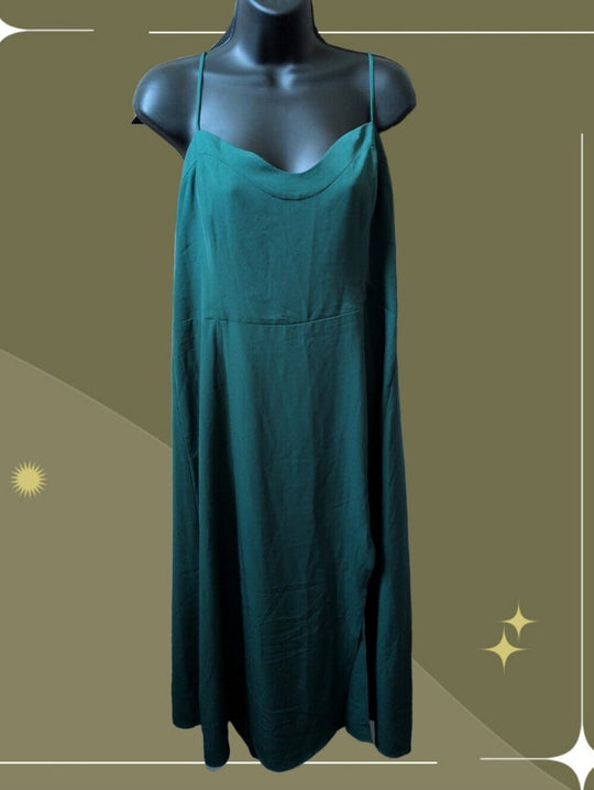 Abercrombie Camille Emerald Green Midi Dress- Large