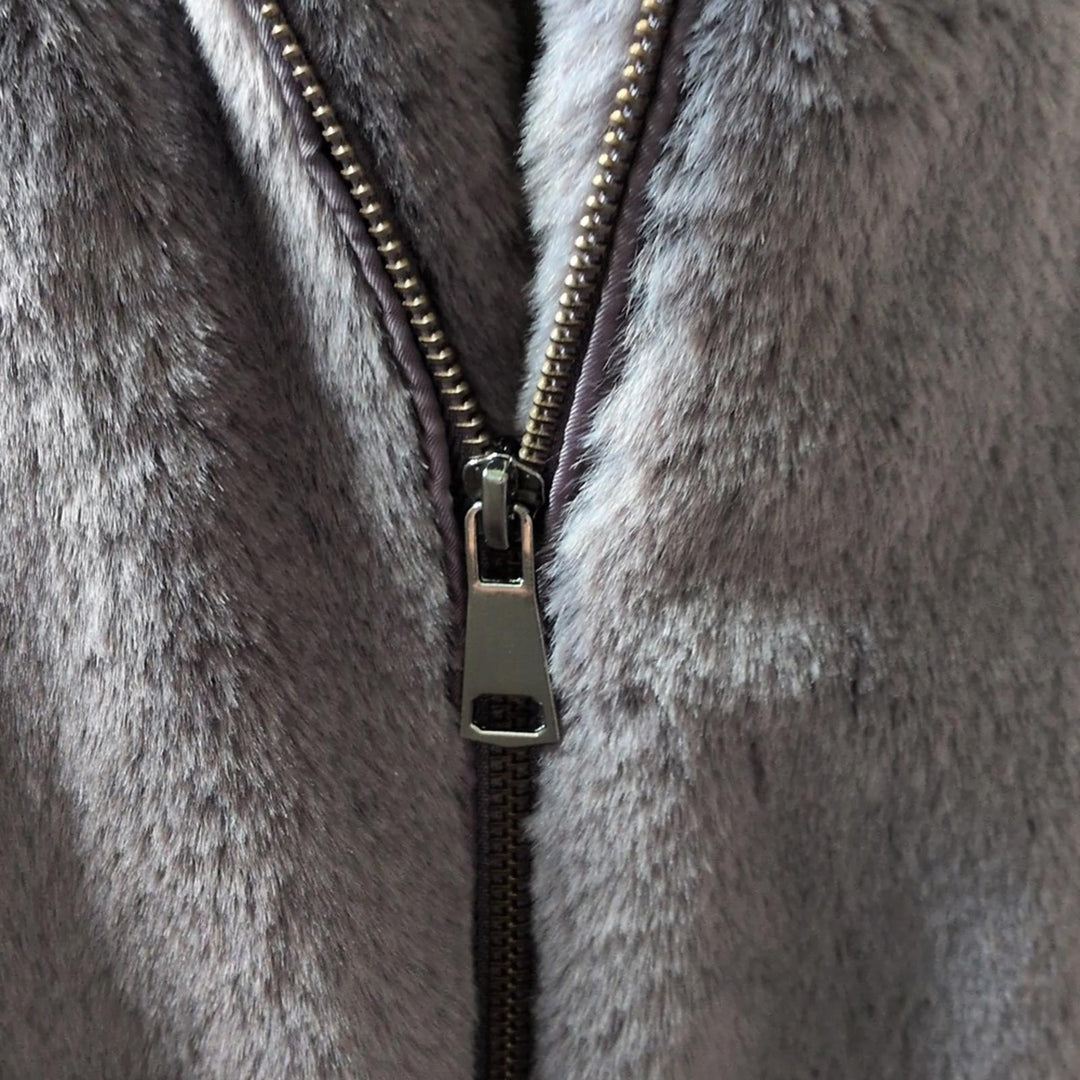 Avec Les Filles Faux Fur Zip-Up Jacket