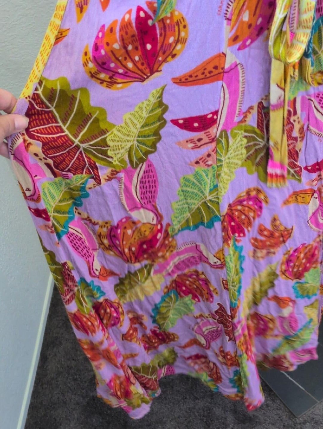 Farm Rio Mixed Beaks And Bananas Wrap Dress - Medium
