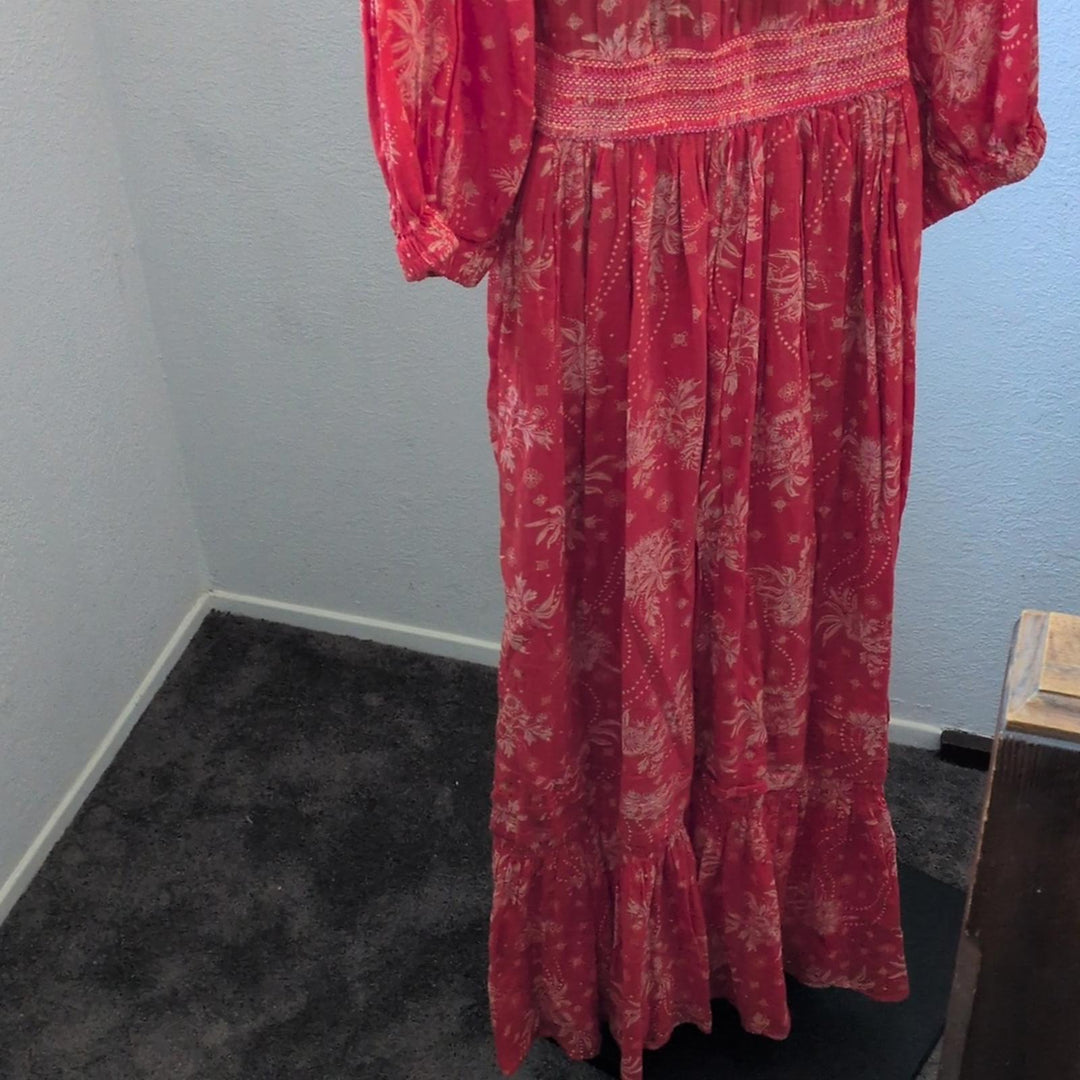 Golden Hour Maxi Dress In Cayenne And Pink - Small