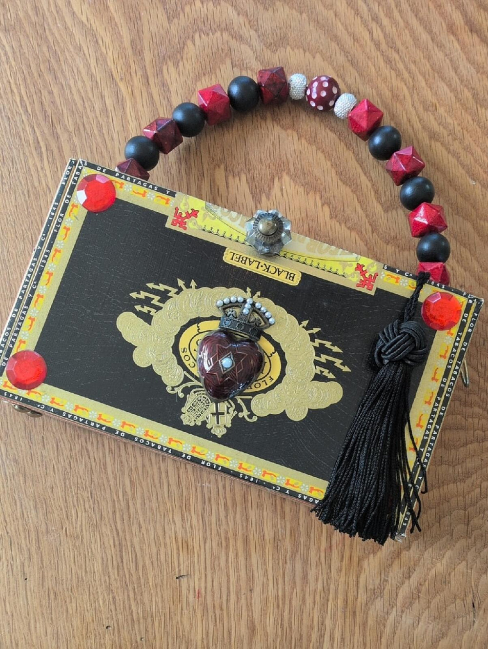 Handmade Cigar Box Clutch Evening Shoulder Bag