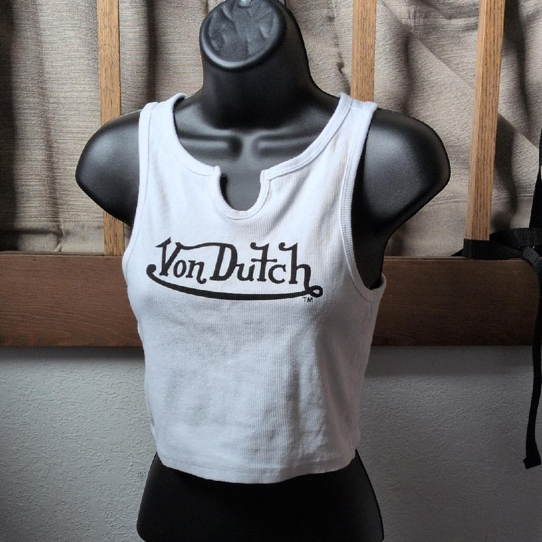 Von Dutch Ribbed Keyhole notch Tank - Small
