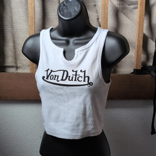 Von Dutch Ribbed Keyhole notch Tank - Small