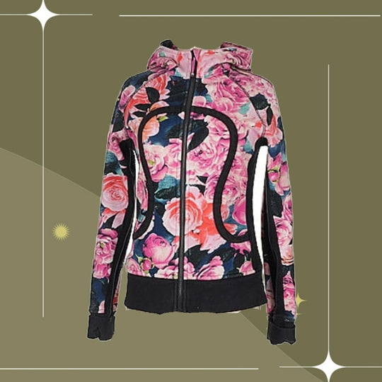 Luluemon Hold Your Om Floral Scuba Jacket Size 8