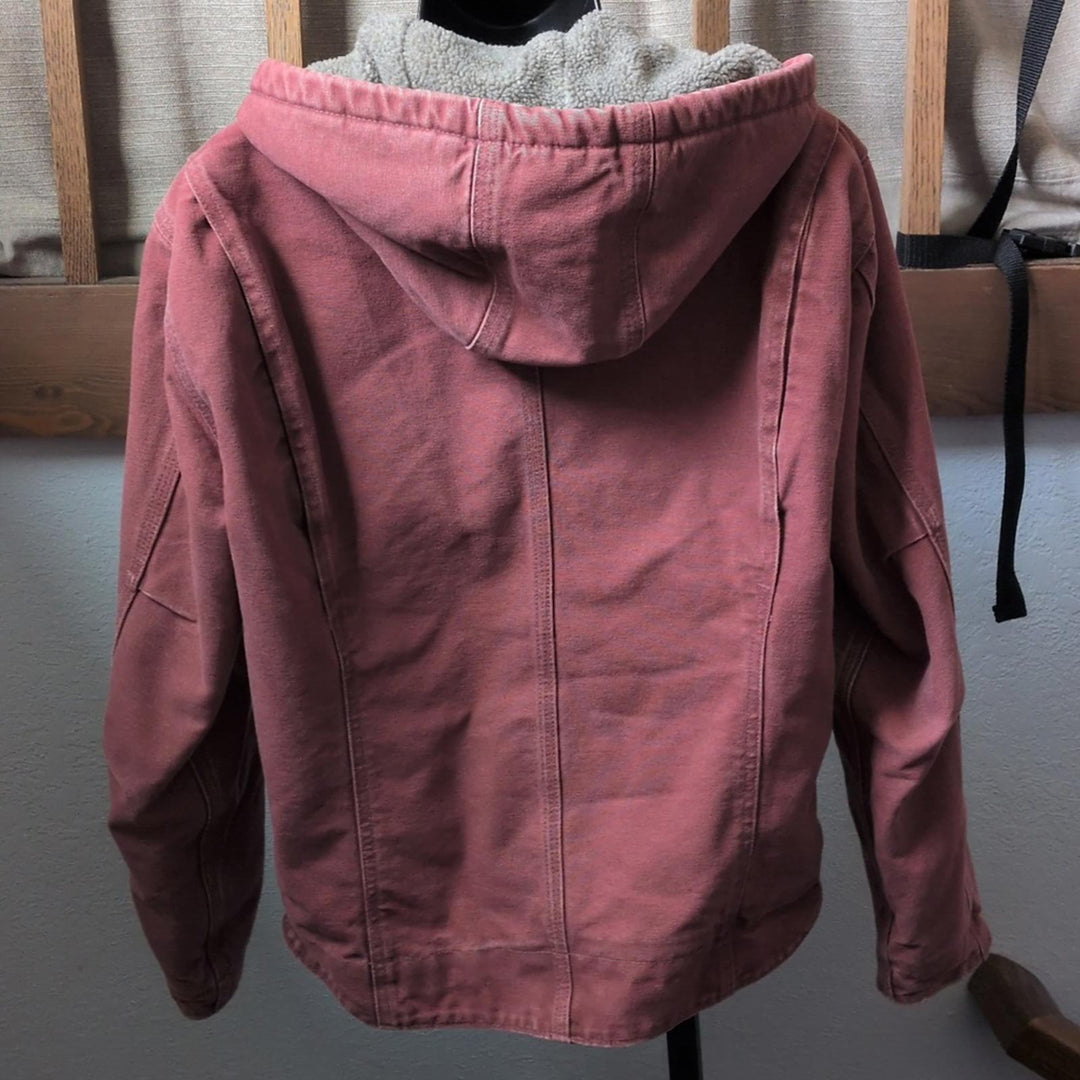 Carhartt Duck Canvas Sherpa Lined Jacket In Rose