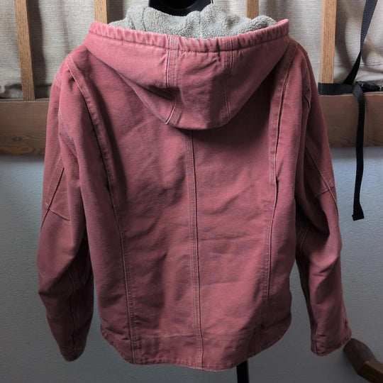 Carhartt Duck Canvas Sherpa Lined Jacket In Rose