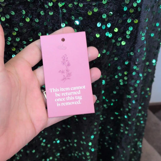 Ivy City Co Vivian Green Velvet Sparkle Holiday Dress - Large