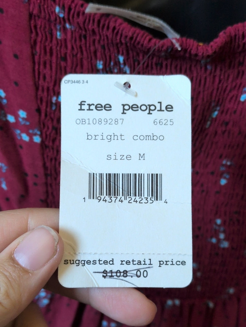 Free People Iris Long Sleeve Midi Dress size m