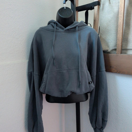 Women's Cropped Pop Flex Hoodie In Blue Gray  - Extra Small/Extra Extra Sm