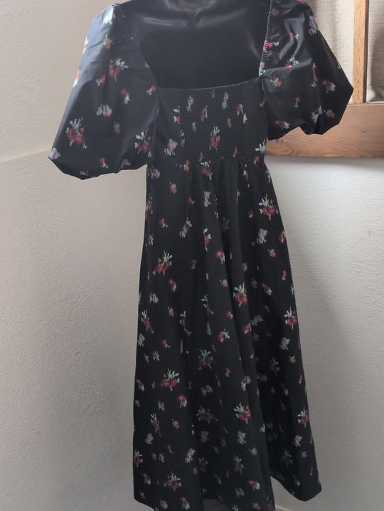 Hill House Matilda Ikat Floral Midi Dress - XS