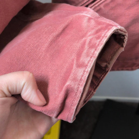 Carhartt Duck Canvas Sherpa Lined Jacket In Rose
