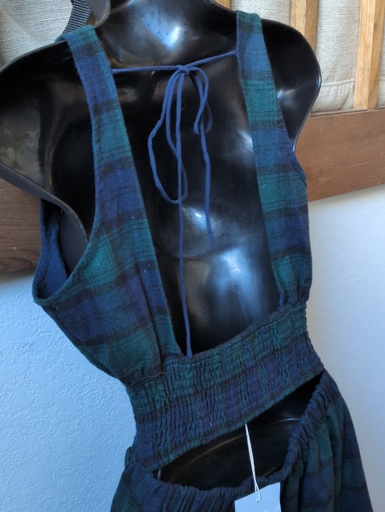Hill House Cher Dress In Stewart Blackwatch Plaid Size M