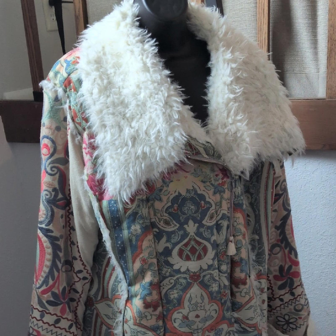 Johnny Was Halmstead Faux Suede Embroidered Coat - XL