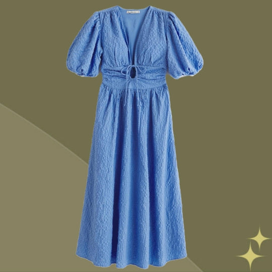 Abercrombie Front Tie Textured Maxi Dress - XS